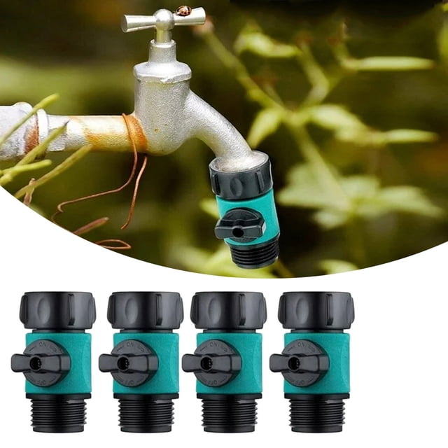 Faucets Hardware 4-Piece Garden Hose Connector Set with Shutoff for Standard 3/4 Inch and Easy Water Control 4PCS