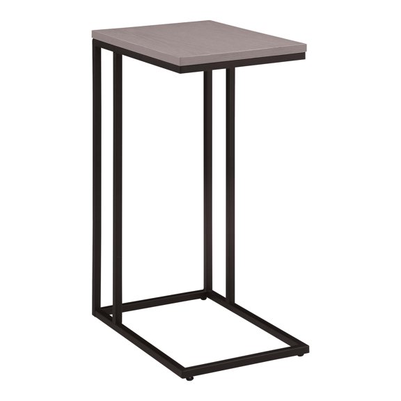 Furniture of America Vidan Rustic Metal C-Shaped Side Table in Antique Gray