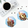 thumbnail image 4 of Fuzoiu Trip to London Print Leather Coasters Set,Drink Coasters Set of 4,for Tabletop Protection, Durable PVC Coasters,Home Décor and Housewarming Gift-Octagon, 4 of 6