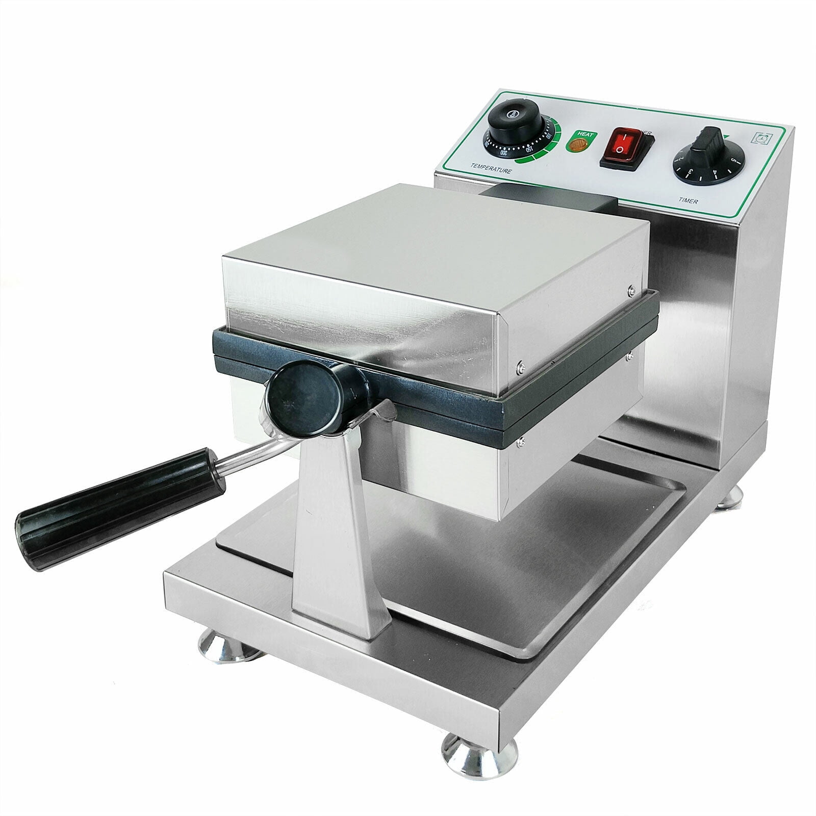 DENEST 1200W Commercial Electric Bubble Egg Cake Waffle Maker Baker Machine Silver