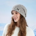 thumbnail image 2 of Moocorvic Gray Slouchy Knit Beanie for Men Women, Soft Warm Fleece Lined Winter Hat, 2 of 3