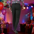 thumbnail image 4 of Angala Casual Flared Pants With Sparkling Sequins For Disco Party Nightclub Retro Style Comfortable Stretch Fit Stylish Casual Men's Trousers, 4 of 9