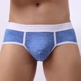 thumbnail image 4 of zuwimk Mens Underwear,Men's Soft Low Rise Bikini Underwear Mid Coverage Back Briefs Blue,L, 4 of 5