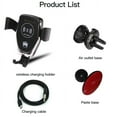 thumbnail image 6 of LL Gold Diamond, Wireless Car Charger Mount, 10W Fast Charging with Auto Clamping, Air Vent Holder and Dashboard Phone Holder. (Black), 6 of 7