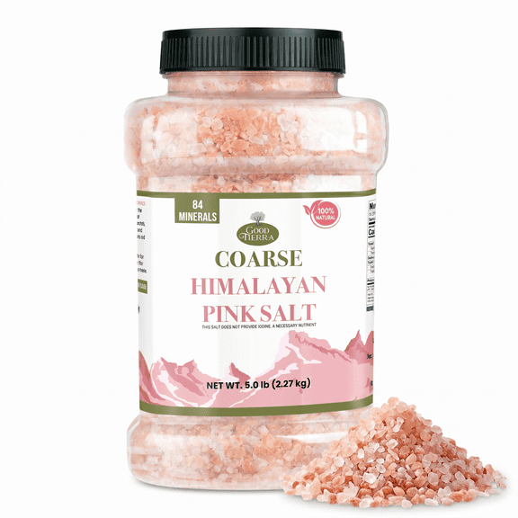 Himalayan Pink Salt Coarse Grain - Mineral-Rich Natural Salt Rock for Cooking, Grinder, Refill & Bath - 5 lb Healthy Salt Bulk