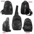 thumbnail image 2 of Genuine Leather Sling Bag Multi-pocket Chest Shoulder Crossbody Bag for Men Hiking Travel Daypack, 2 of 5