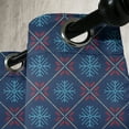 thumbnail image 3 of Ambesonne Nordic Grommet Curtain, Vintage Snowflake Motifs, 50" x 72", Blue Beige Scarlet, 3 of 6