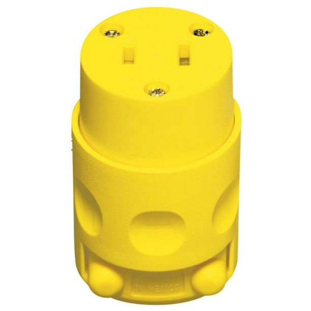 15 Amp Yellow 125 Volt Polarized Cord Outlet