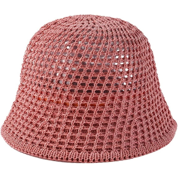 CoCopeaunts Womens Woven Sun Hats Floppy Wide Brim Bucket Hat Hollow Breathable Foldable Summer Beach Cap Straw Hat