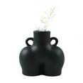 thumbnail image 3 of ZAXARRA Ceramic Vase Human Body Shaped Desktop Plant Container Side Ring Handle, 3 of 9