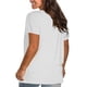 thumbnail image 3 of Blusas Umfun para mujer, cuello redondo liso, manga corta, blusa informal versátil, color blanco, talla 2XL, 3 of 4