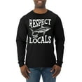 thumbnail image 2 of Wild Bobby Respect The Locals Save Our Oceans Shark Animal Lover Men Long Sleeve Shirt, Black, Large, 2 of 6