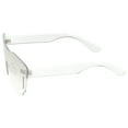 thumbnail image 3 of Oversize Rimless Cutout Thick Arms Tinted Mono Lens Shield Sunglasses 73mm (Clear), 3 of 4
