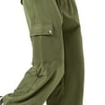 thumbnail image 4 of Erwazi Women's Cargo Pants High Waist Trousers Outdoor Ankle Drawstring Joggers Outfit with Multi-Pocket, 4 of 4
