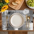 thumbnail image 4 of Grey Abstract Placemats Set of 6, Modern Mottled Art Oil Painting Placemats for Dining Table, Place Mats for Kitchen Tabletop, Waterproof Wipeable Dining Table Mats Set, 4 of 9