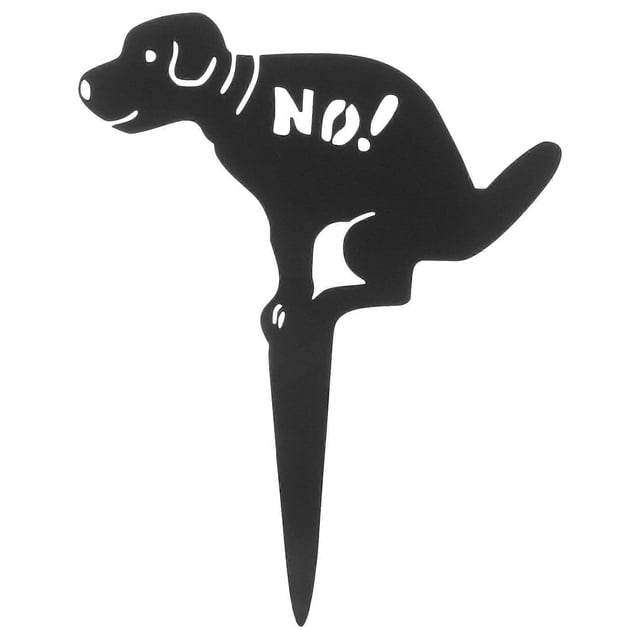 Metal Dog Poop Warning Sign Pet Dog No Pooping Warning Stake No Pooping Notice Sign Stake