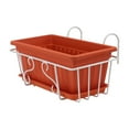 thumbnail image 1 of BRIGHTFUFU Red Railing Hanging Flowerpot Iron Plastic for Home Use Convenient Moving Size 1 Set, 1 of 8