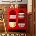 thumbnail image 5 of Small 2 Transparent Door Metal Storage Side Buffet Cabinet for Bed Room,Living Room,Entryway,Hallway,Home,Hotel,Office,Garage,Kitchen,1 Removable Shelf., 5 of 9