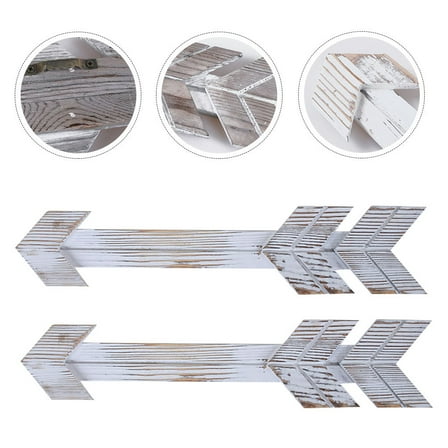 HOMEMAXS Wooden Arrow Wall Decor for Farmhouse Home Sign with Sawtooth Hangers White 1 Piece