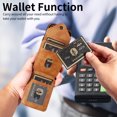 thumbnail image 6 of Allytech Galaxy A52 4G/5G Case Wallet with Cards Holder & Detachable Shoulder Strap, Ring Holder Kickstand Vintage PU Leather Shockproof Wallet Case Cover for Samsung Galaxy A52 4G/5G - Brown, 6 of 14