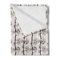 thumbnail image 2 of Cherry Blossom Soft Flannel Fleece Blanket, Vertically Aligned Parallel Branches of Japanese Traditional Sakura Design, Cozy Plush for Indoor and Outdoor Use, 70" x 90", Black Beige, by Ambesonne, 2 of 5