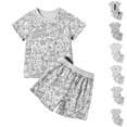 thumbnail image 2 of YUEHUA Toddler Girl Boy Easter DIY Shorts Pajamas Outfit Colouring Short Sleeve Shirt Shorts Set Summer Casual Colorable Activewear 2-Piece Sleepwear, 2 of 4
