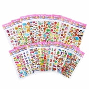 3D Puffy Stickers for Kids Toddlers Boys Girls 24 sheets, Children Stickers Variety for Child Gifts, Teacher Reward, Craft, Scrapbook, Animal Vehicle Fruit Food Heart Star Car Dinosaur Sticker Bulk