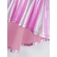 thumbnail image 6 of iixpin Kids Girls Shiny Hip Hop Jazz Dance Skirt Stylish Bronzing Irregular Hem Tutu Skirt Modern Dance Costume Pink 10, 6 of 7