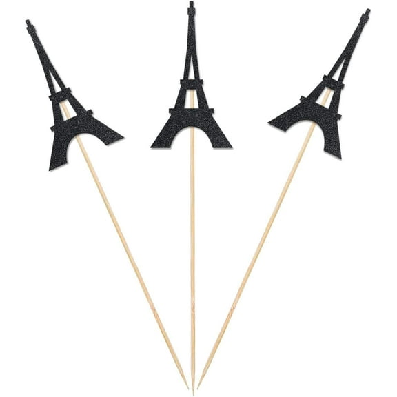 Paris Centerpiece Sticks, 12-Pack Table Topper Double-Sided Birthday Baby Shower Party Decorations