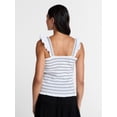 thumbnail image 4 of Time and Tru Women's Smocked Cotton Tank Top with Ruffle Straps, Sizes XS-XXXL, 4 of 6