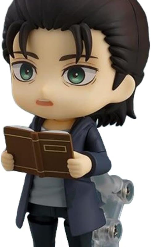 New Eren Figure, Q Version Replacement Face Eren Yeager Action Figures 10cm/5.9inch PVC Character Cosplay Model Collectible for Anime Fans Gift
