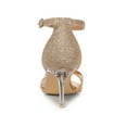 thumbnail image 2 of BLISSFUL STEP Women's Glitter Ankle Straps Stiletto Clear Heels Sandals Gold 7, 2 of 7