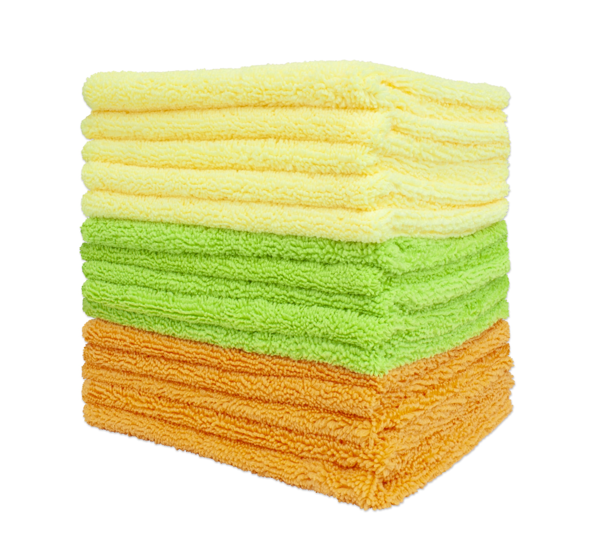KIRKLAND Microfibre Cleaning Towel Detailing Soft Yellow Car Wash Cloth 40x40cm 