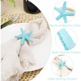 thumbnail image 5 of Duslogis Starfish Napkin Rings Set of 6, Handmade Blue Faux Sea Star Serviette for Summer Tables Wedding Party Table Dinner Decor Gift Banquet (Blue), 5 of 7