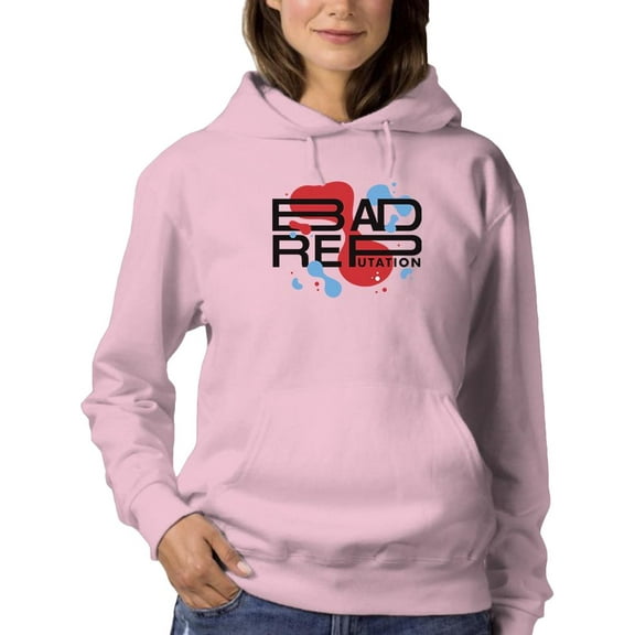 Bad Reputation Slogan Hoodie Women -Image by Shutterstock, Female Large