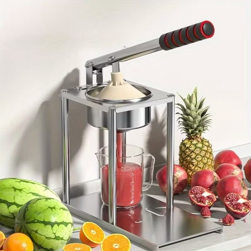 Heavy-Duty Manual Citrus Juicer - Stainless Steel 304 Lever-Press Juicer for Orange, Lemon, and Grapefruit with Pulp Strainer, Easy-Clean Design for Fresh Homemade Juice