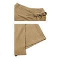 thumbnail image 6 of Women'S Summer Mini Wrap Shorts Knot High Waist Belted Skorts Zipper Casual Loose Skirt Khaki XL, 6 of 8