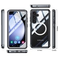 thumbnail image 2 of Allytech Clear Case for Samsung Galaxy S24, [Built-in Screen Protector] Rugged PC + Soft TPU Full Body Protection Case Compatible with MagSafe, Slim Transparent Shockproof Dustproof Cover, Black, 2 of 8