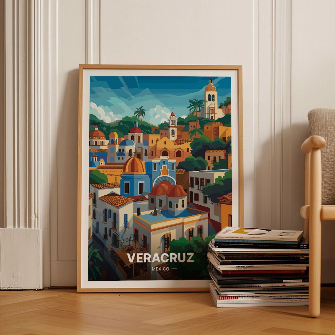 Veracruz Mexico Colorful Cityscape Wall Decor
