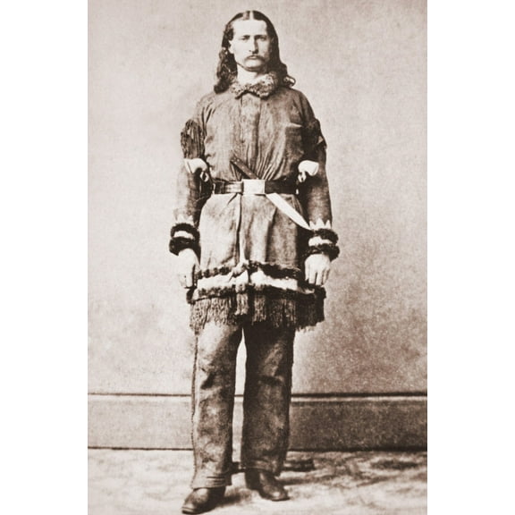 Wild Bill Hickok Portrait In Buckskins With A Large Knife Tucked Into His Belt. Ca. 1869. History (24 x 36)
