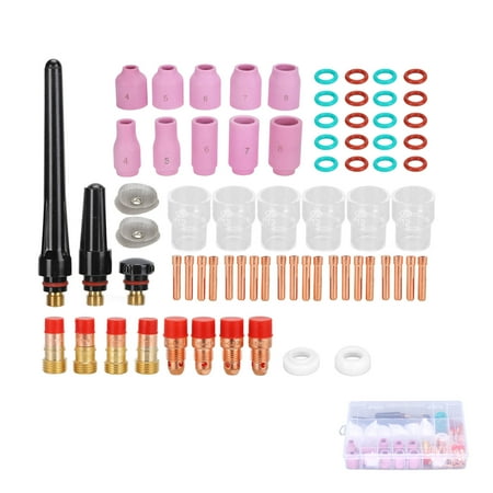 

clearance 71Pcs TIG Welding Accessory Ceramic Nozzle Glass Cup Tool Set Kit for WP17/18/26