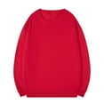 thumbnail image 2 of UVEASISHA Big and Tall Crewneck Sweatshirts for Men Basic Solid Color Long Sleeve Pullover Tops Cotton Casual Oversized Sweatshirt Red S, 2 of 7