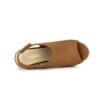 thumbnail image 4 of BLISSFUL STEP Women's Espadrilles Platform Heel Wedges Sandals Brown 9, 4 of 8
