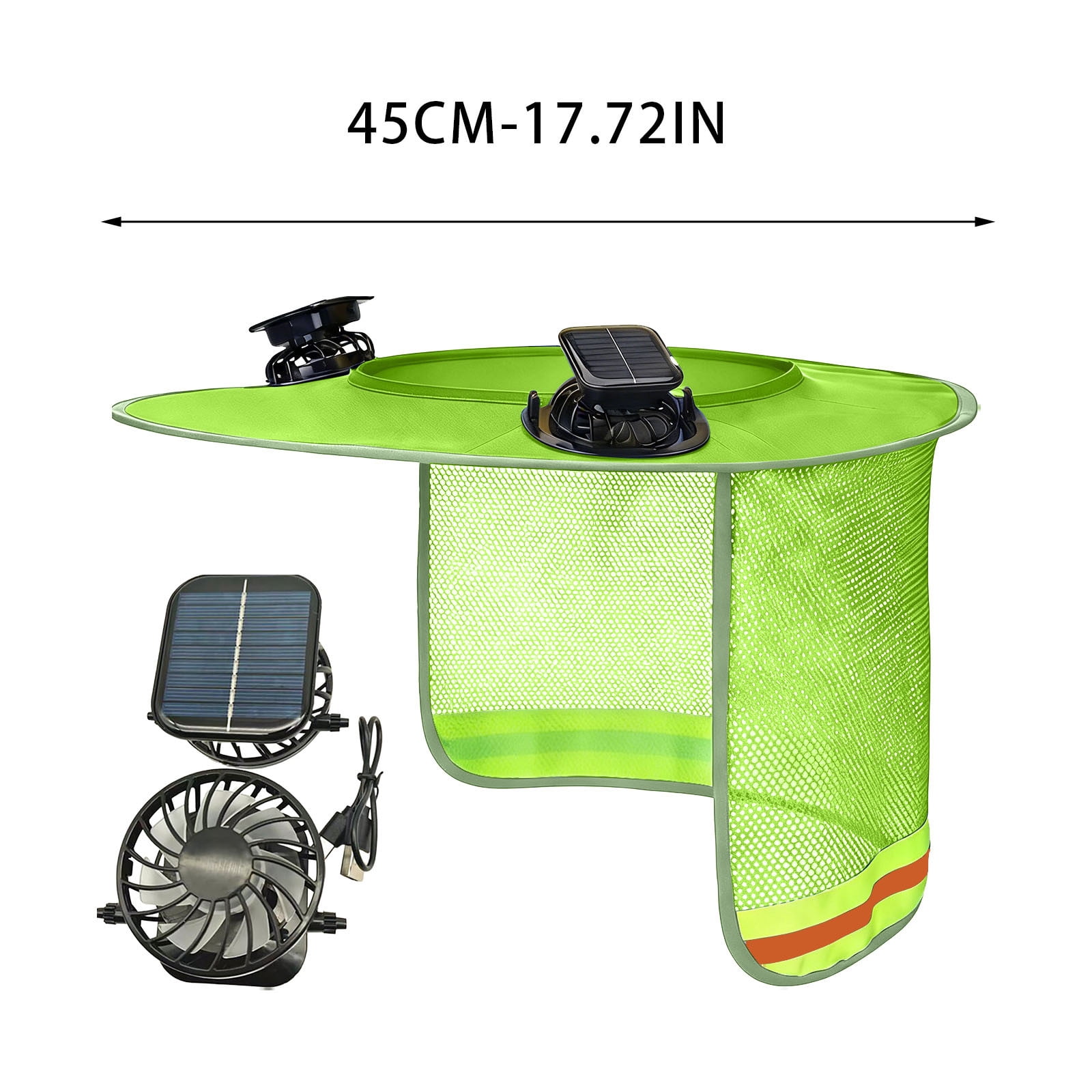 HAJAGP Solar Powered Fan for Helmet, Yellow, Sun Protective Visor with Cooling Fan for Construction, Summer, Adjustable Speed, Waterproof