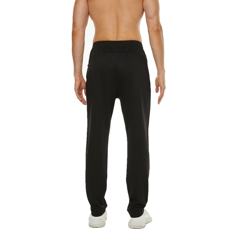 YuKaiChen Men's Running Pants Lightweight Joggers Athletic Pants with  Zipper Pockets Black L