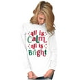 thumbnail image 3 of Christmas All Is Calm Song Lyric Women's Long Sleeve T Shirt Brisco Brands X, 3 of 6