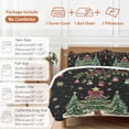 thumbnail image 6 of Christmas Trees Comforter Set California King Size, Xmas Trees Balls Berry Winter Snowflakes Black Soft Bedding Set for Man Woman, 4 Pieces Duvet Cover Set with Fitted Sheet, 2 Pillowcases, 6 of 9