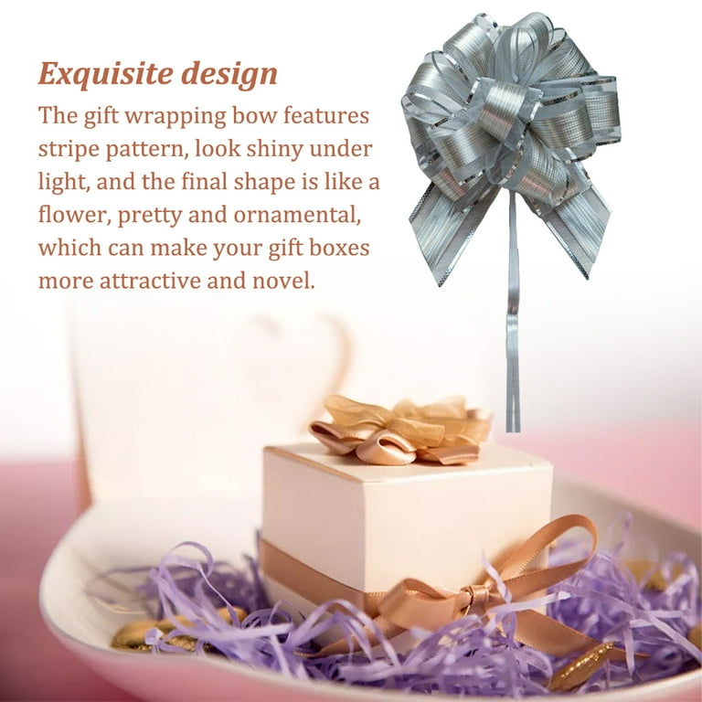 Silver gift wrap bows deals