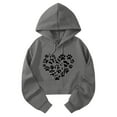 thumbnail image 4 of mihongmao Valentine Oversized Hoodies for Women Winter Solid Color Printed Long-Sleeved Round Neck Long-Sleeved Pullover Top Dark Gray M, 4 of 7