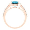 thumbnail image 4 of 1.86 ct Round Cut Simulated Turquoise Halo Engagement Ring for Women in 18K Rose Gold, 4 of 5
